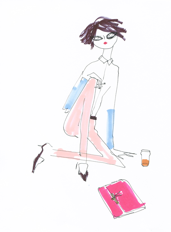contrast sleeve shirt celine poudre pink pants pointy loafers clasp shoulder bag